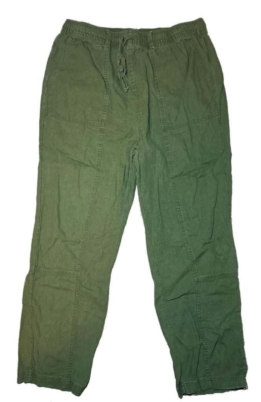 Time and Tru Women's Olive Green Pull-On Drawstring Cargo Pants - Picture 1 of 3